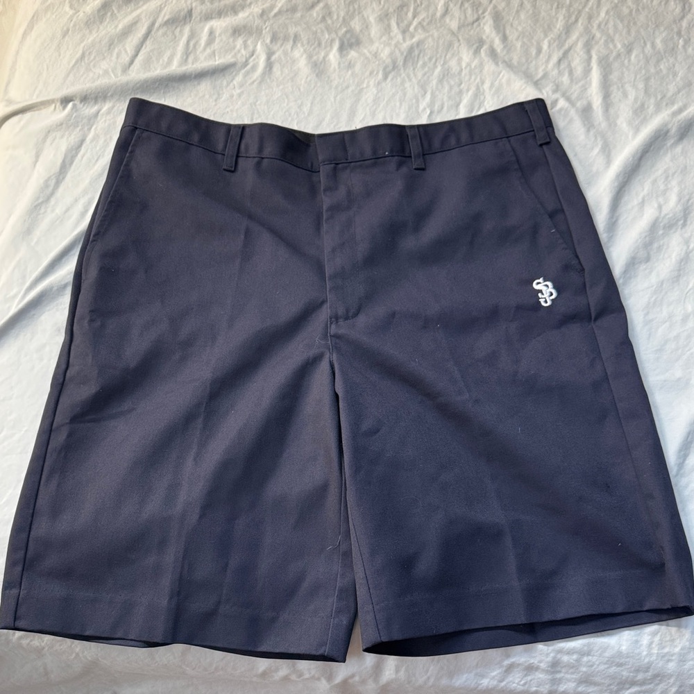 Classic Navy Flat Front Men's Shorts